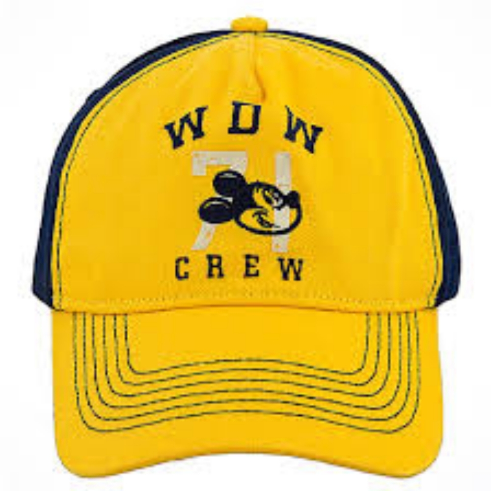 Disney Parks WDW 71 Crew Mickey Mouse Yellow & Navy Adult Unisex Baseball Cap